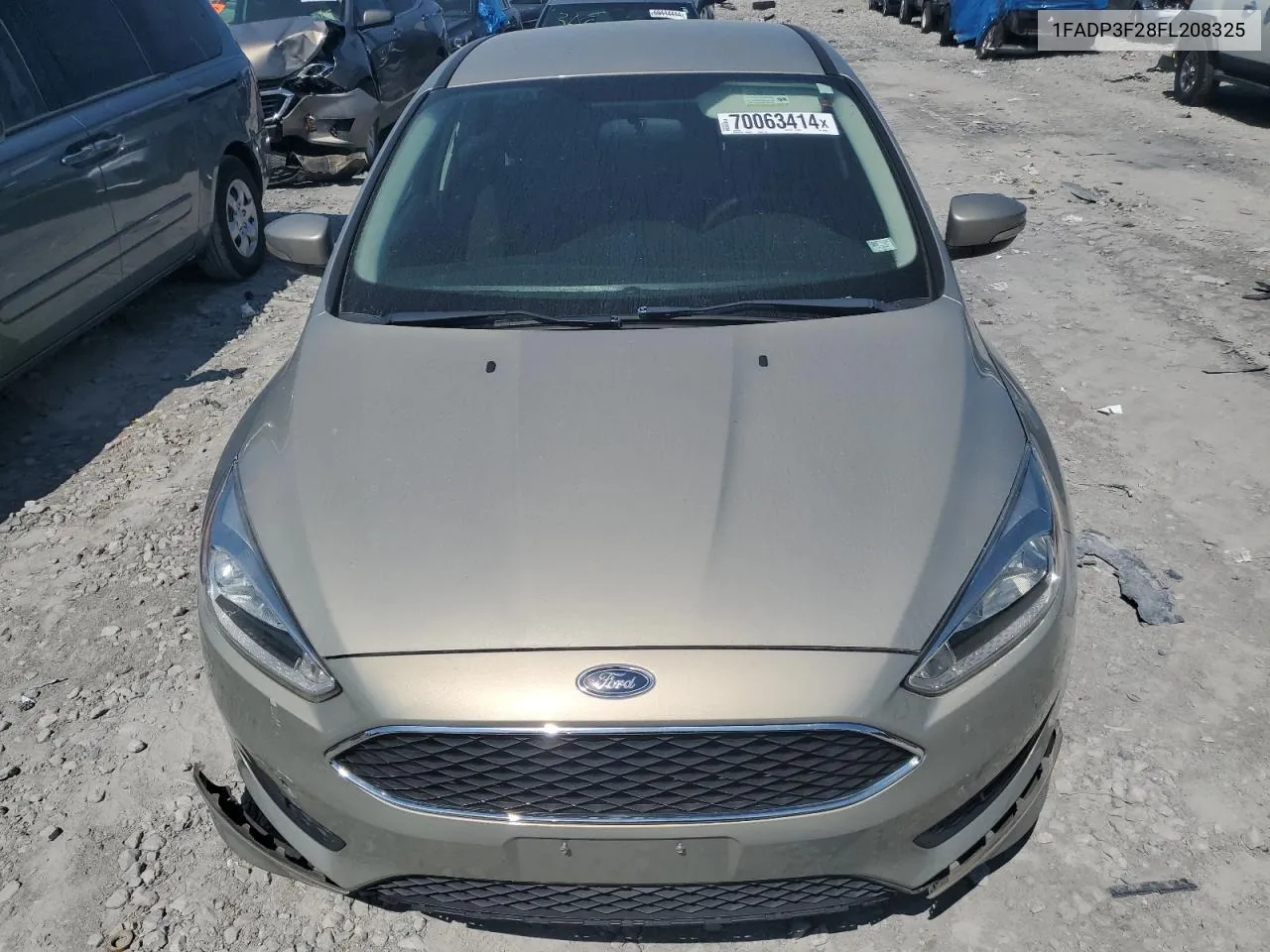 2015 Ford Focus Se VIN: 1FADP3F28FL208325 Lot: 70063414