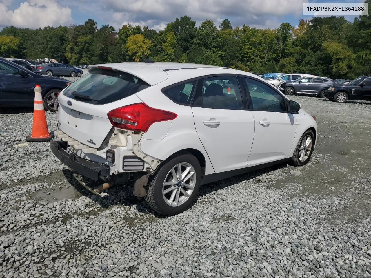 2015 Ford Focus Se VIN: 1FADP3K2XFL364288 Lot: 71478754