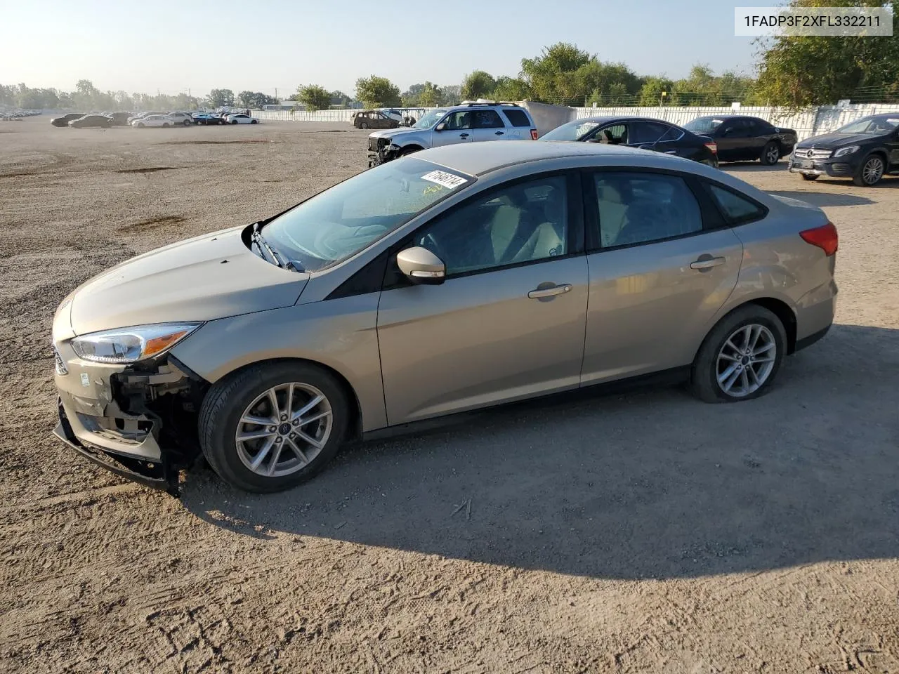 2015 Ford Focus Se VIN: 1FADP3F2XFL332211 Lot: 71646114