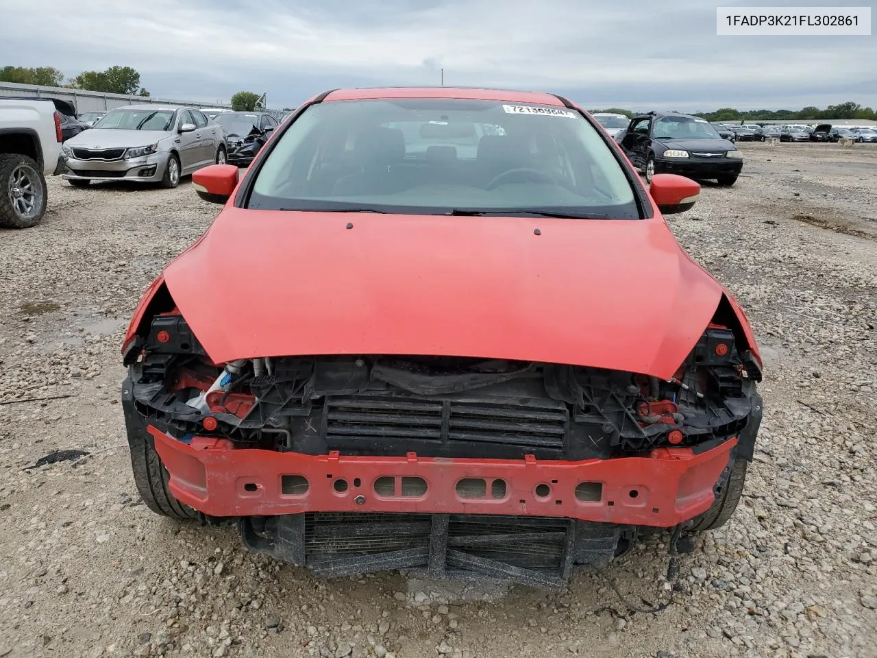 2015 Ford Focus Se VIN: 1FADP3K21FL302861 Lot: 72136984