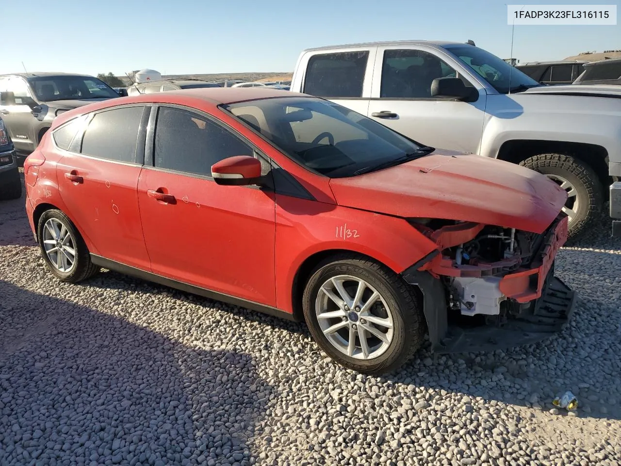 2015 Ford Focus Se VIN: 1FADP3K23FL316115 Lot: 72458944