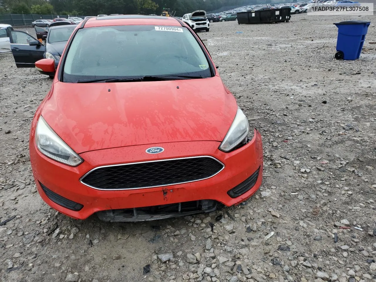 2015 Ford Focus Se VIN: 1FADP3F27FL307508 Lot: 72700904