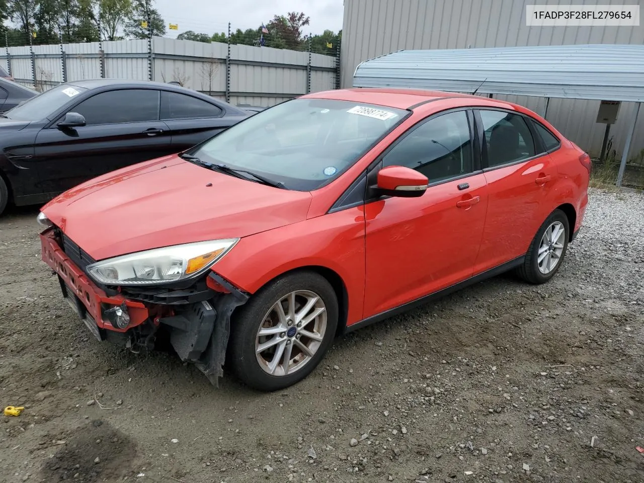 2015 Ford Focus Se VIN: 1FADP3F28FL279654 Lot: 72898774