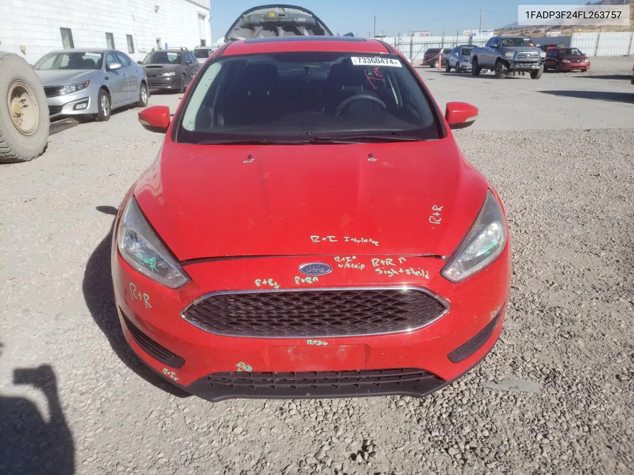 2015 Ford Focus Se VIN: 1FADP3F24FL263757 Lot: 73360474