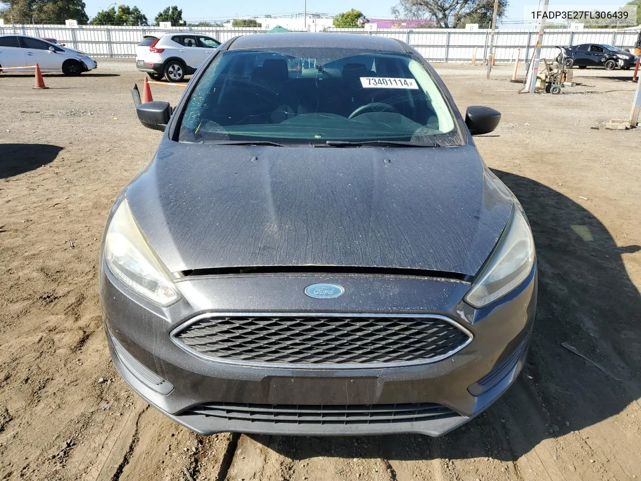 2015 Ford Focus S VIN: 1FADP3E27FL306439 Lot: 73401114