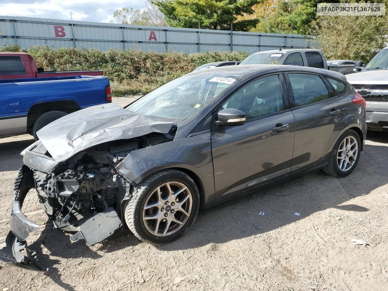 2015 Ford Focus Se VIN: 1FADP3K21FL367628 Lot: 74540814