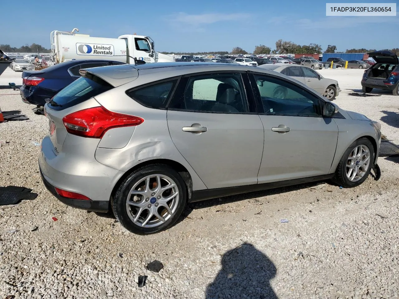 2015 Ford Focus Se VIN: 1FADP3K20FL360654 Lot: 74974964