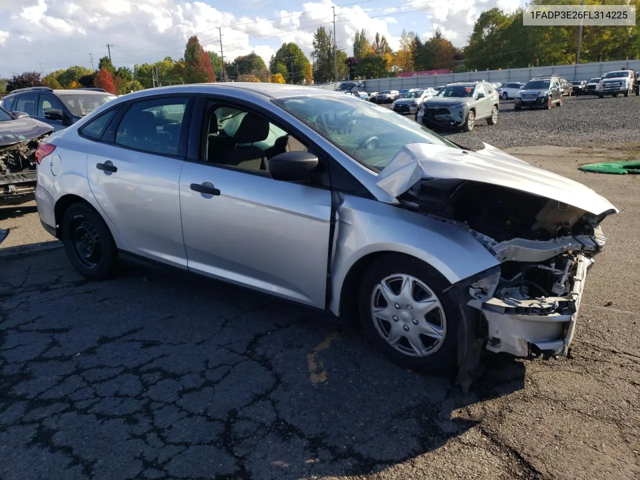 2015 Ford Focus S VIN: 1FADP3E26FL314225 Lot: 75705484