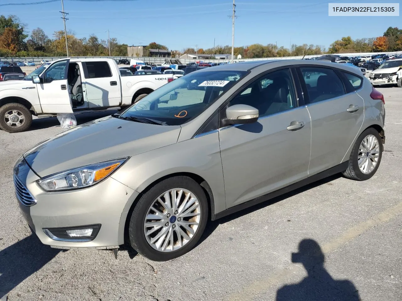 2015 Ford Focus Titanium VIN: 1FADP3N22FL215305 Lot: 76032724