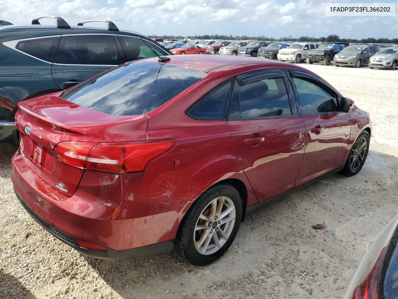 2015 Ford Focus Se VIN: 1FADP3F23FL366202 Lot: 76778774