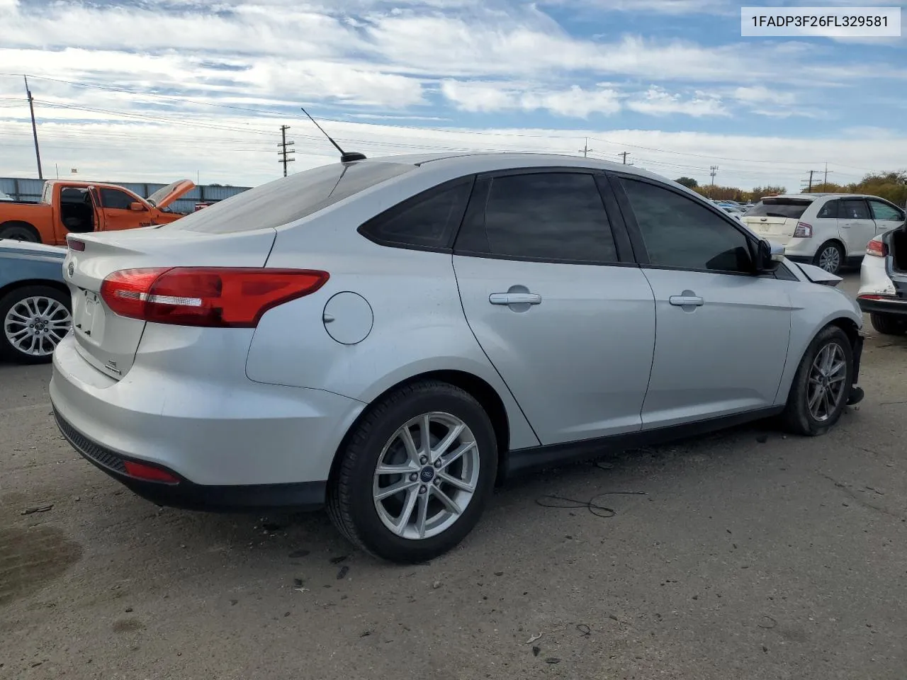 2015 Ford Focus Se VIN: 1FADP3F26FL329581 Lot: 78365324