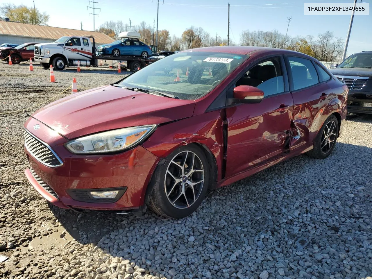 2015 Ford Focus Se VIN: 1FADP3F2XFL349655 Lot: 79173274