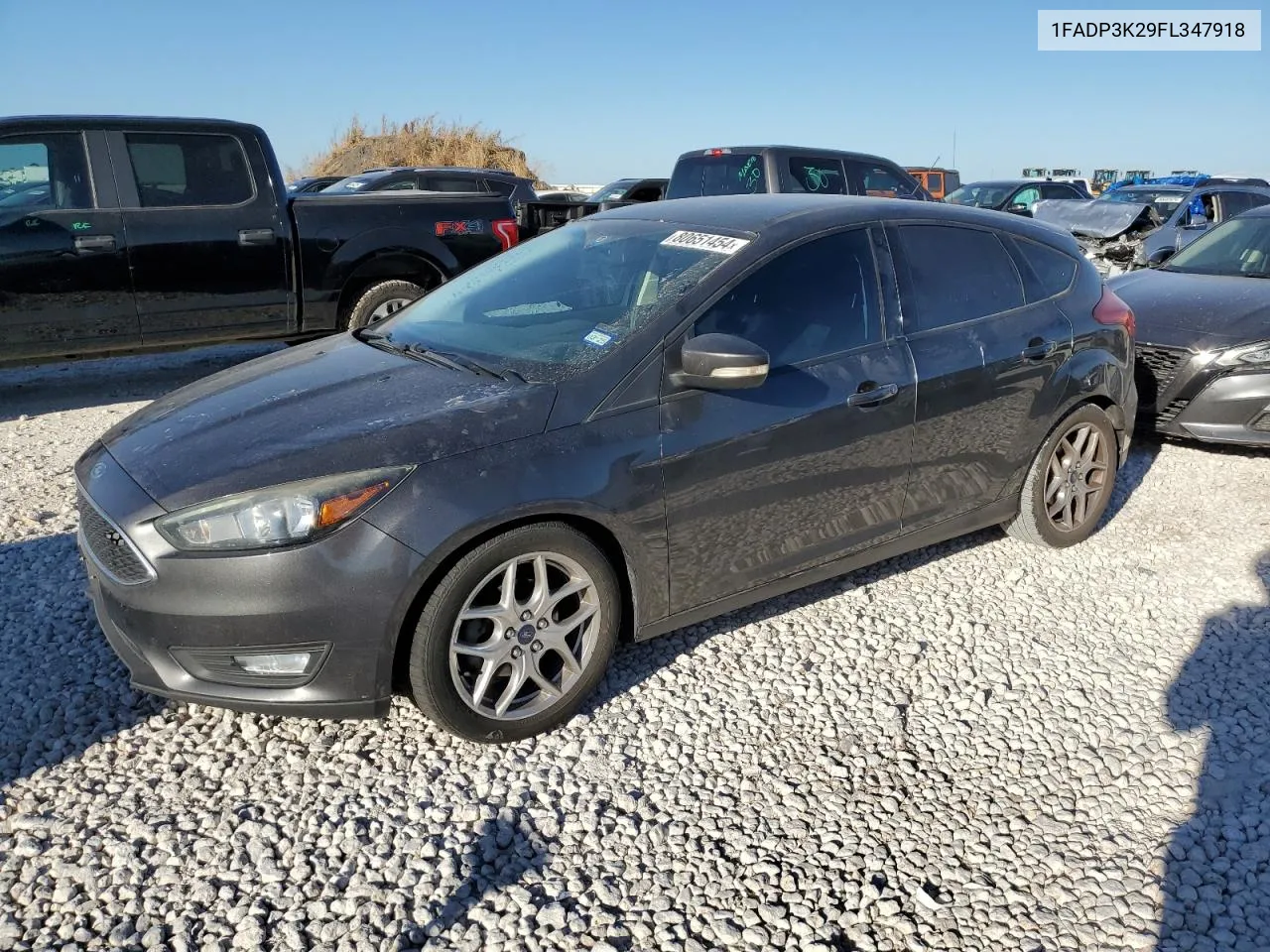 2015 Ford Focus Se VIN: 1FADP3K29FL347918 Lot: 80651454