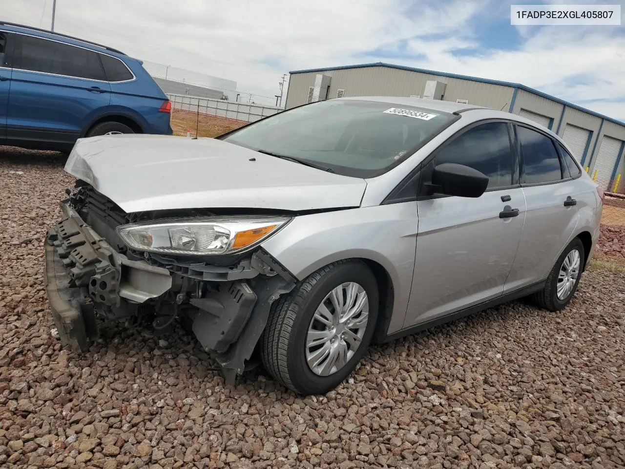 2016 Ford Focus S VIN: 1FADP3E2XGL405807 Lot: 50896534