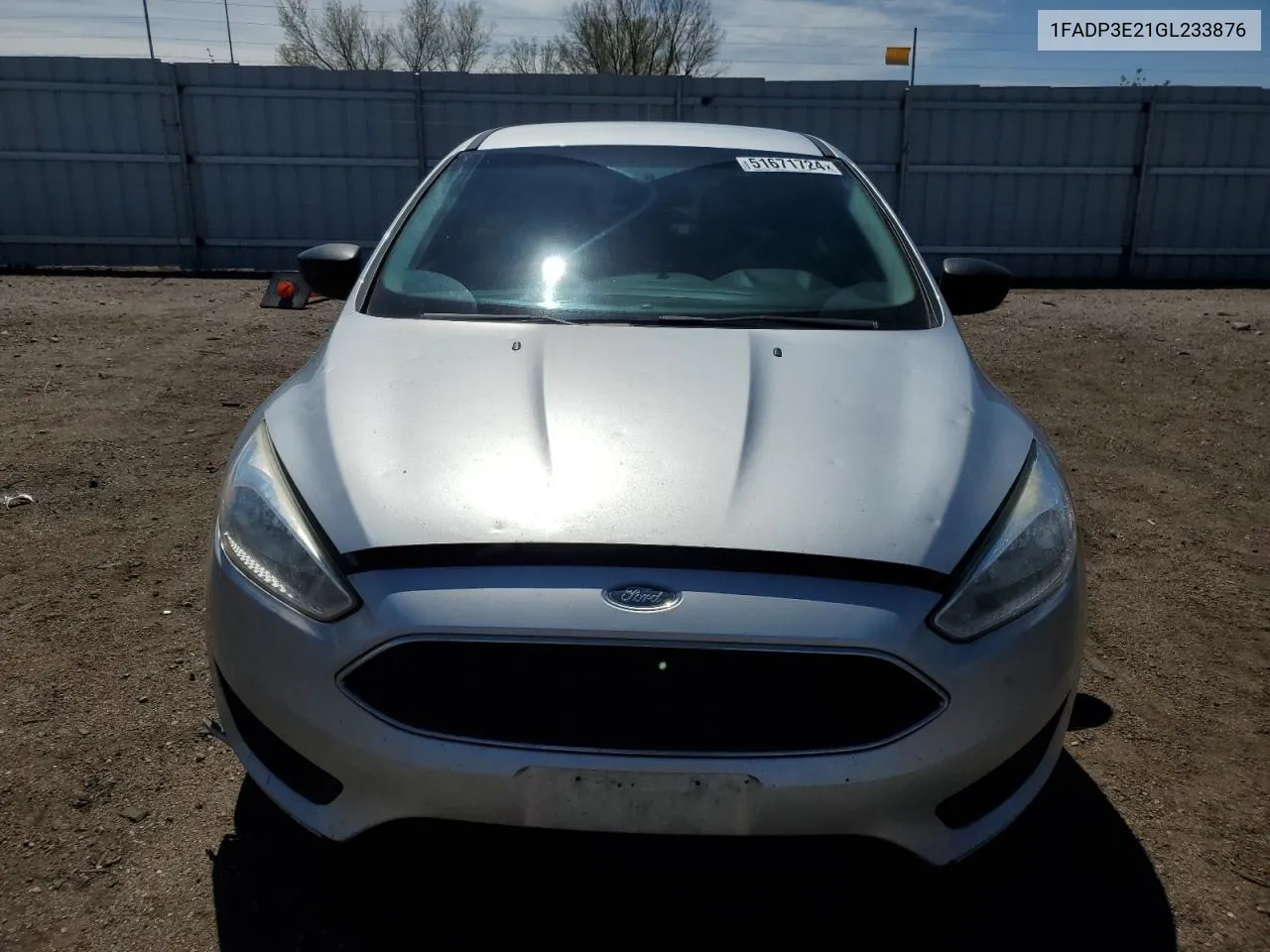 1FADP3E21GL233876 2016 Ford Focus S