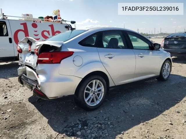 2016 Ford Focus Se VIN: 1FADP3F25GL239016 Lot: 56920464