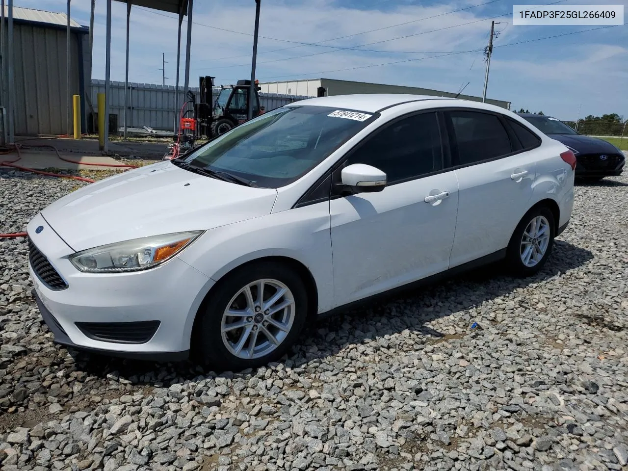 2016 Ford Focus Se VIN: 1FADP3F25GL266409 Lot: 57841214