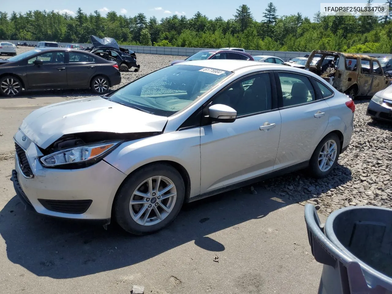 2016 Ford Focus Se VIN: 1FADP3F25GL334708 Lot: 61776904