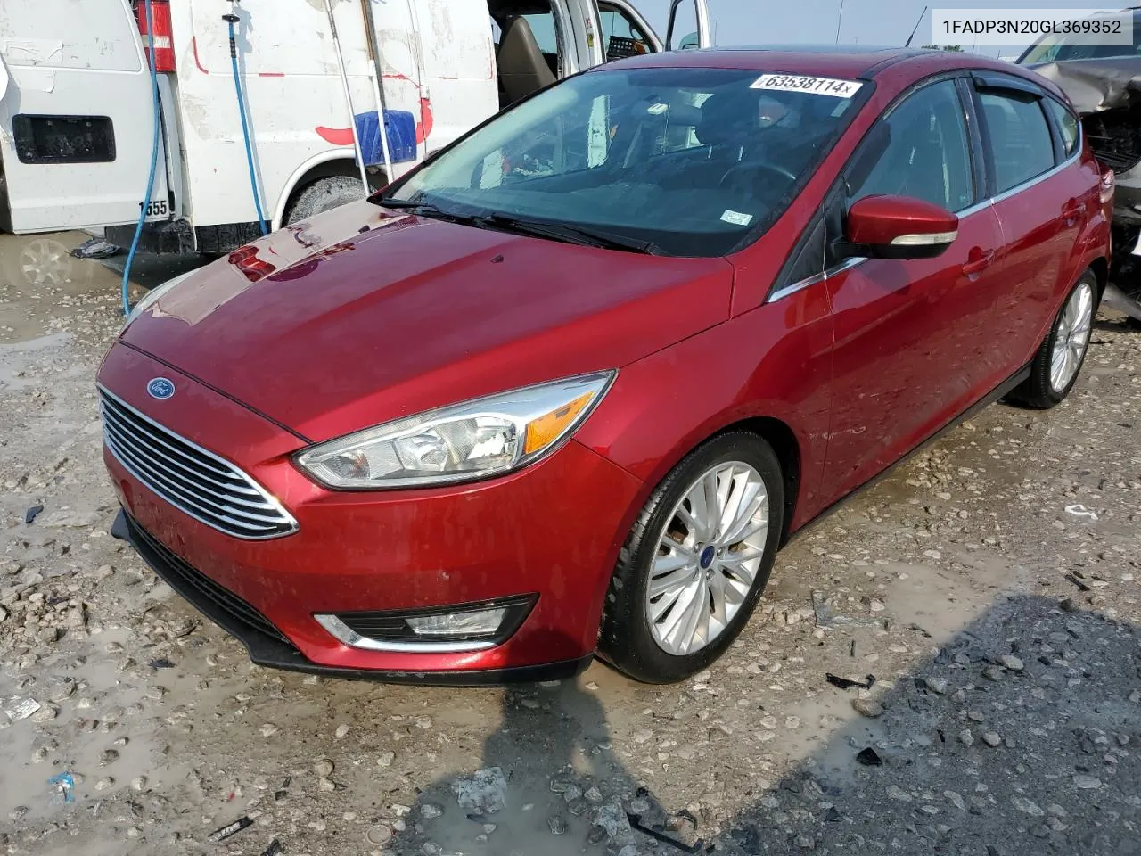 2016 Ford Focus Titanium VIN: 1FADP3N20GL369352 Lot: 63538114