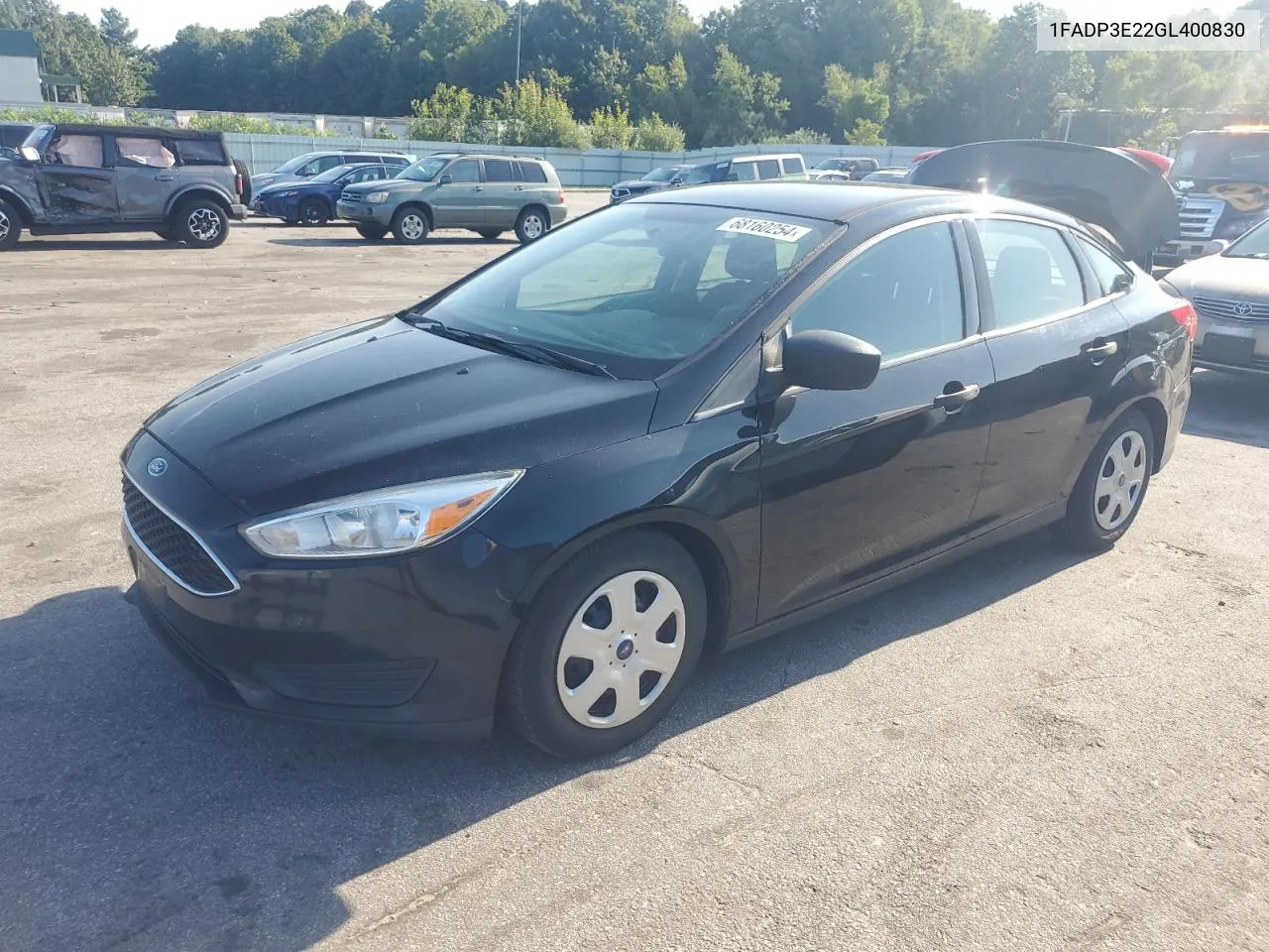 2016 Ford Focus S VIN: 1FADP3E22GL400830 Lot: 68160254