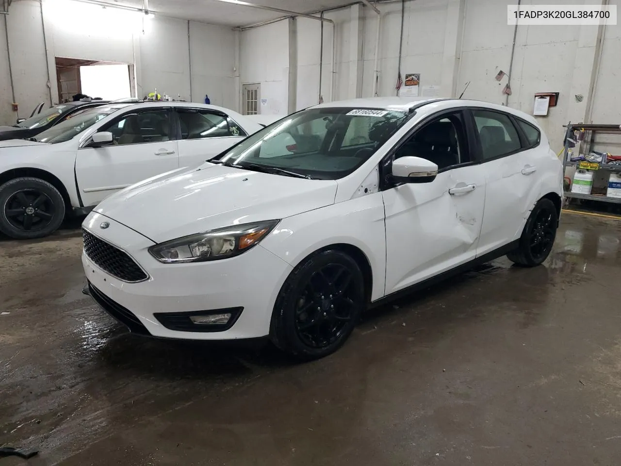 2016 Ford Focus Se VIN: 1FADP3K20GL384700 Lot: 68160544