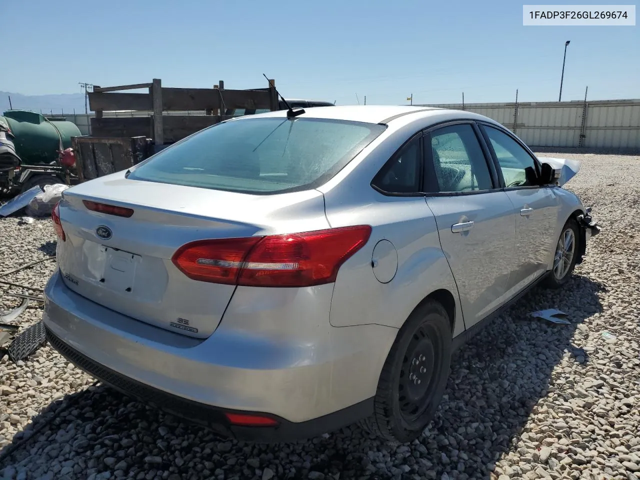 2016 Ford Focus Se VIN: 1FADP3F26GL269674 Lot: 68871624