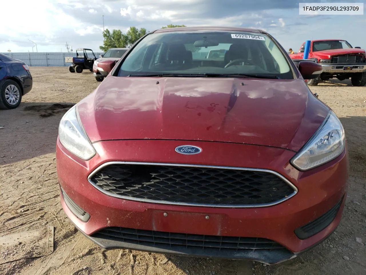 2016 Ford Focus Se VIN: 1FADP3F29GL293709 Lot: 69207904