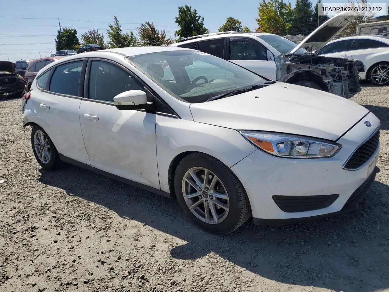 2016 Ford Focus Se VIN: 1FADP3K24GL217112 Lot: 69245224