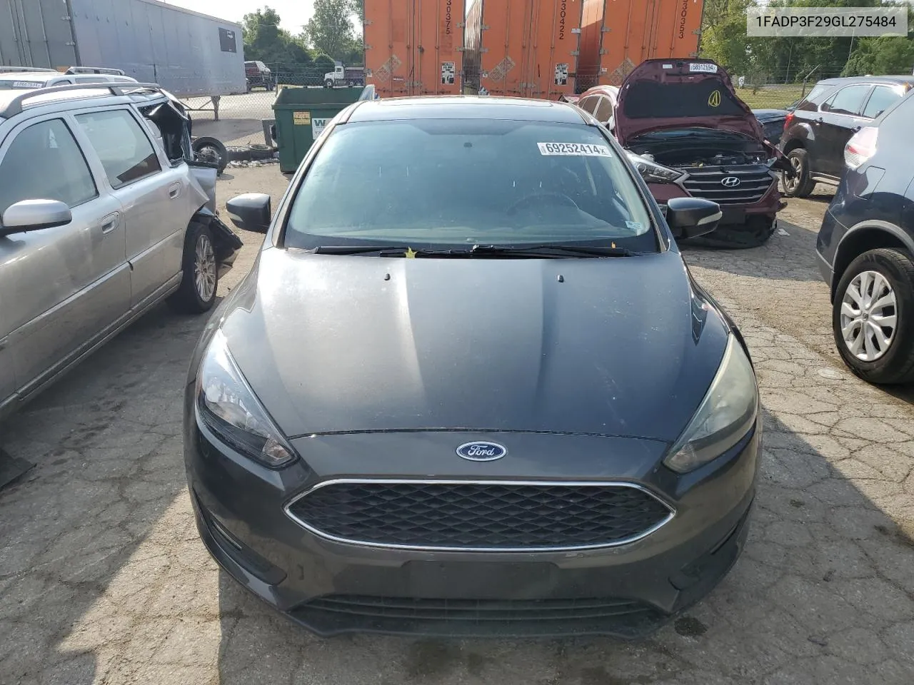 2016 Ford Focus Se VIN: 1FADP3F29GL275484 Lot: 69252414