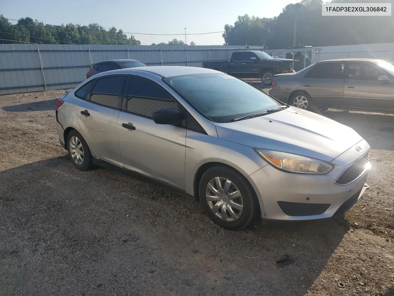 2016 Ford Focus S VIN: 1FADP3E2XGL306842 Lot: 69318614