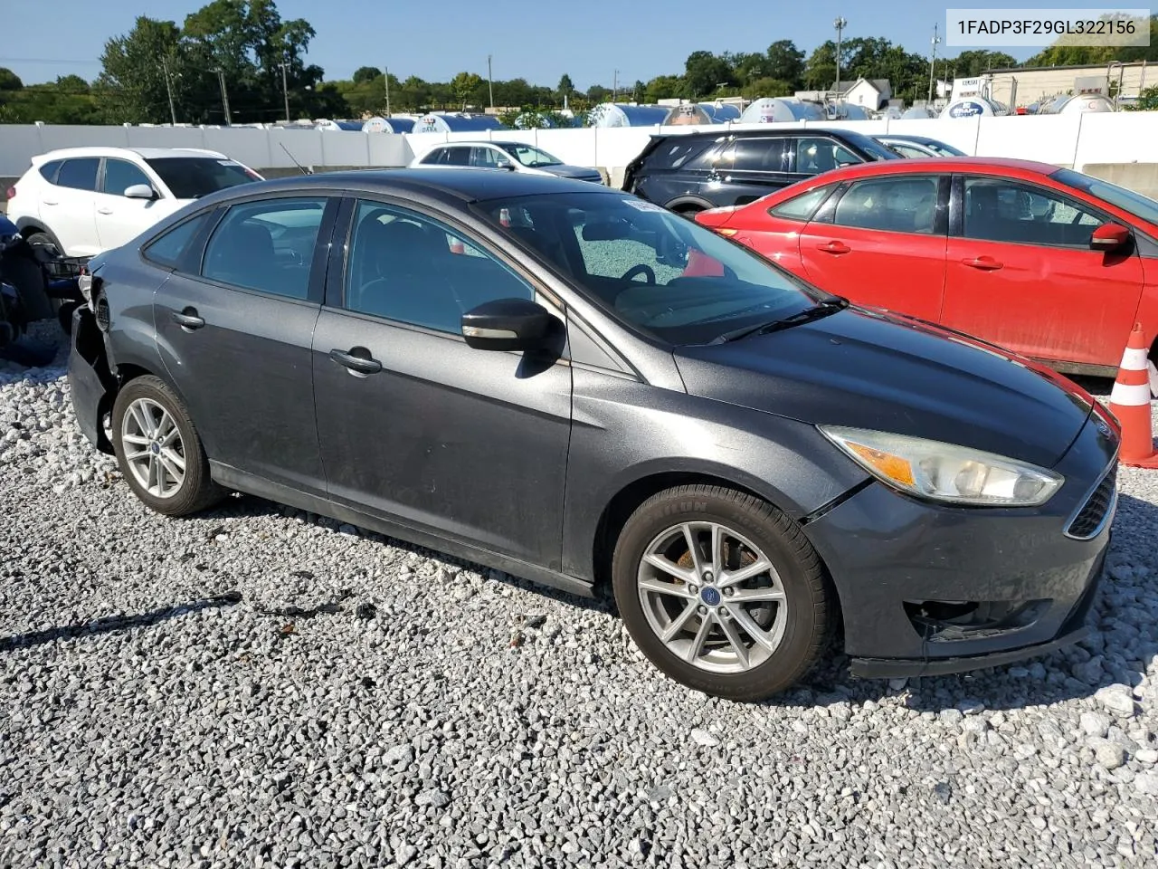 2016 Ford Focus Se VIN: 1FADP3F29GL322156 Lot: 69446194