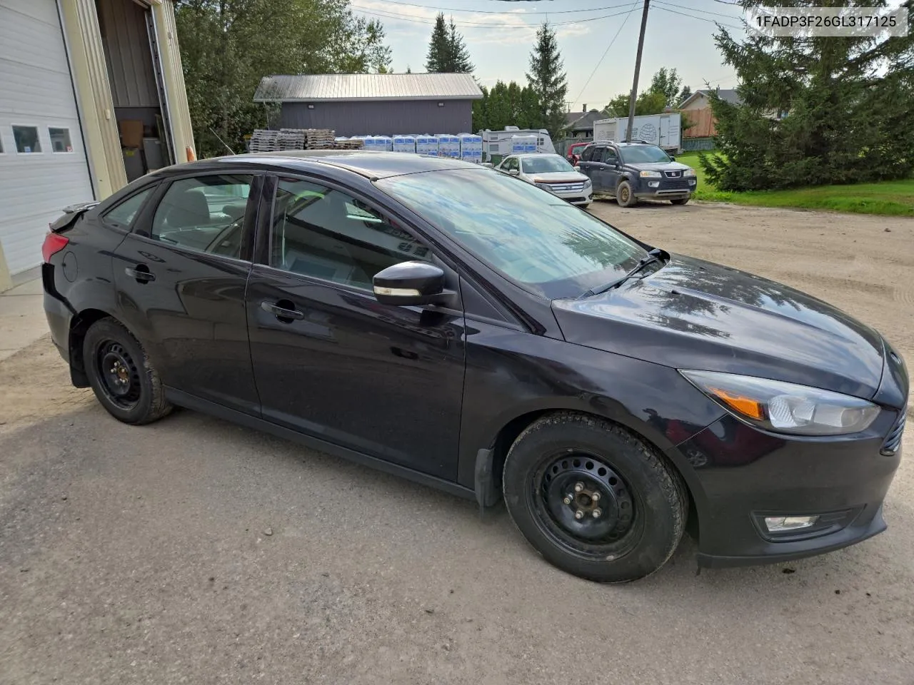 2016 Ford Focus Se VIN: 1FADP3F26GL317125 Lot: 69449624