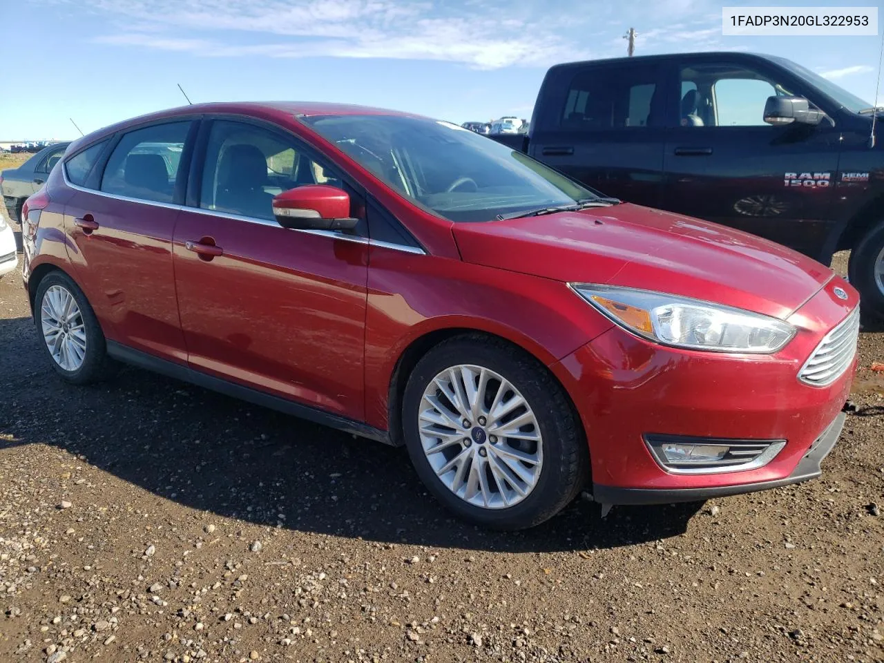 2016 Ford Focus Titanium VIN: 1FADP3N20GL322953 Lot: 69567004