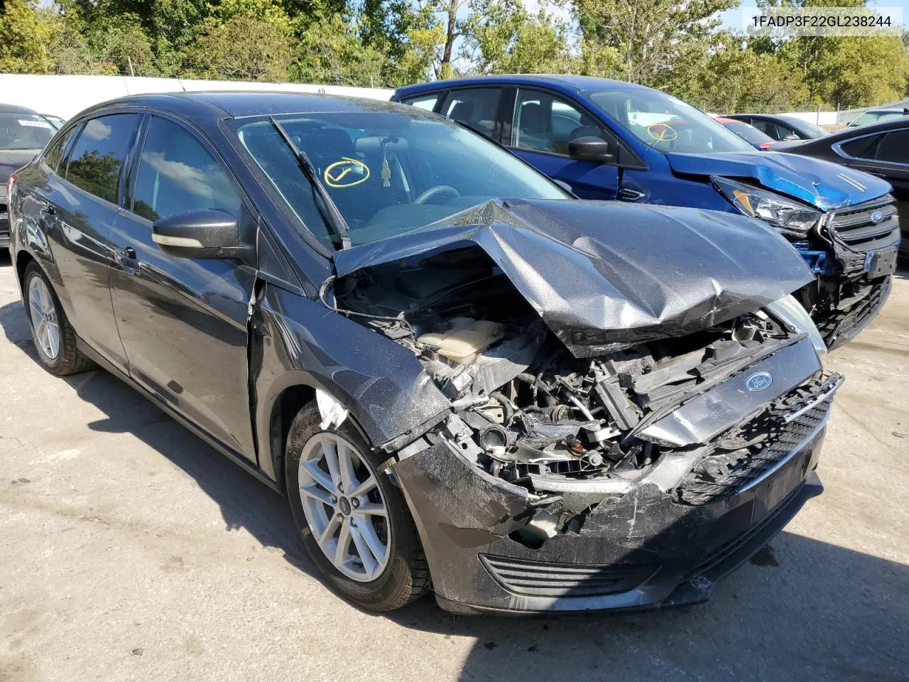 2016 Ford Focus Se VIN: 1FADP3F22GL238244 Lot: 70054964