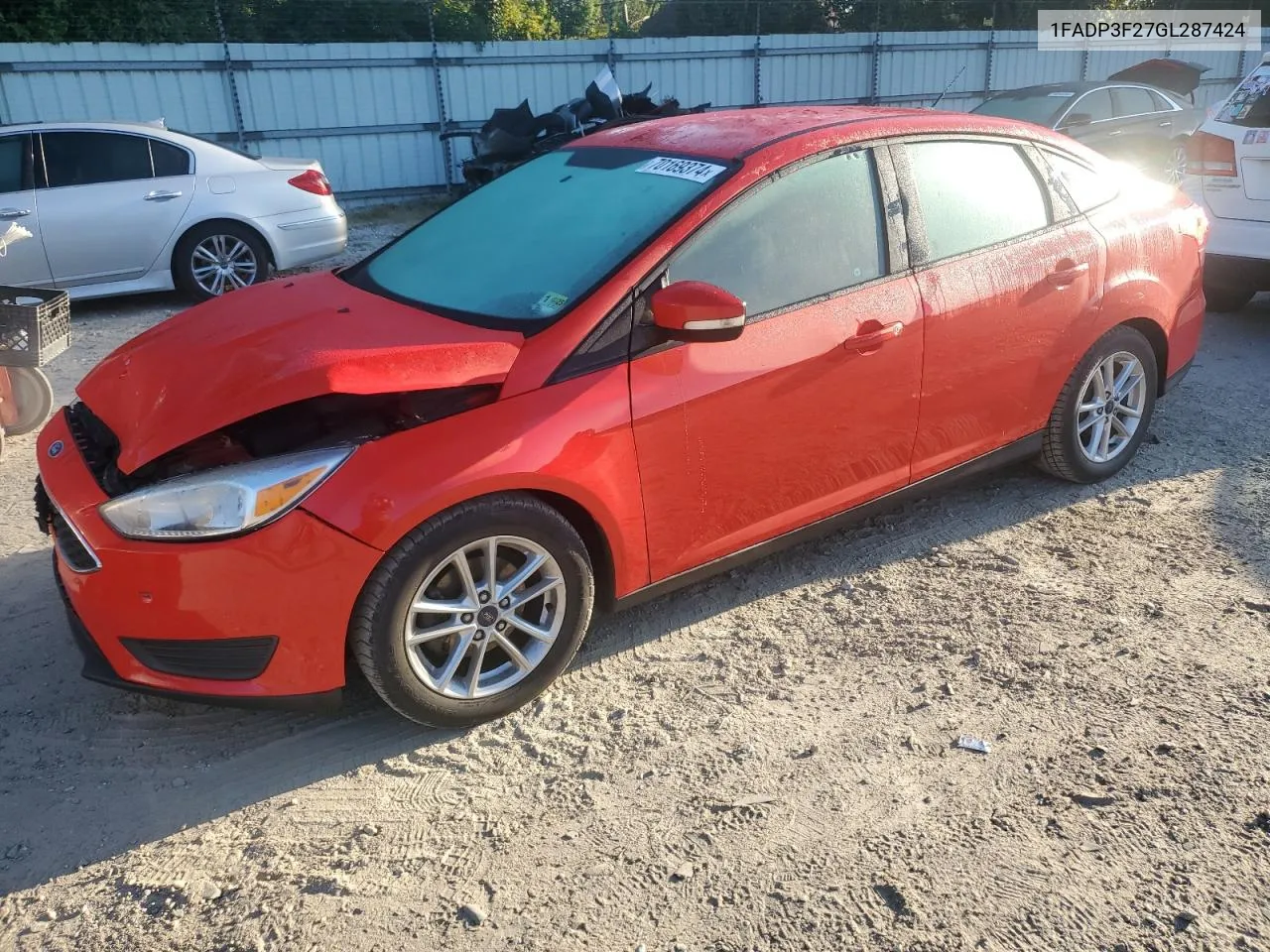 1FADP3F27GL287424 2016 Ford Focus Se