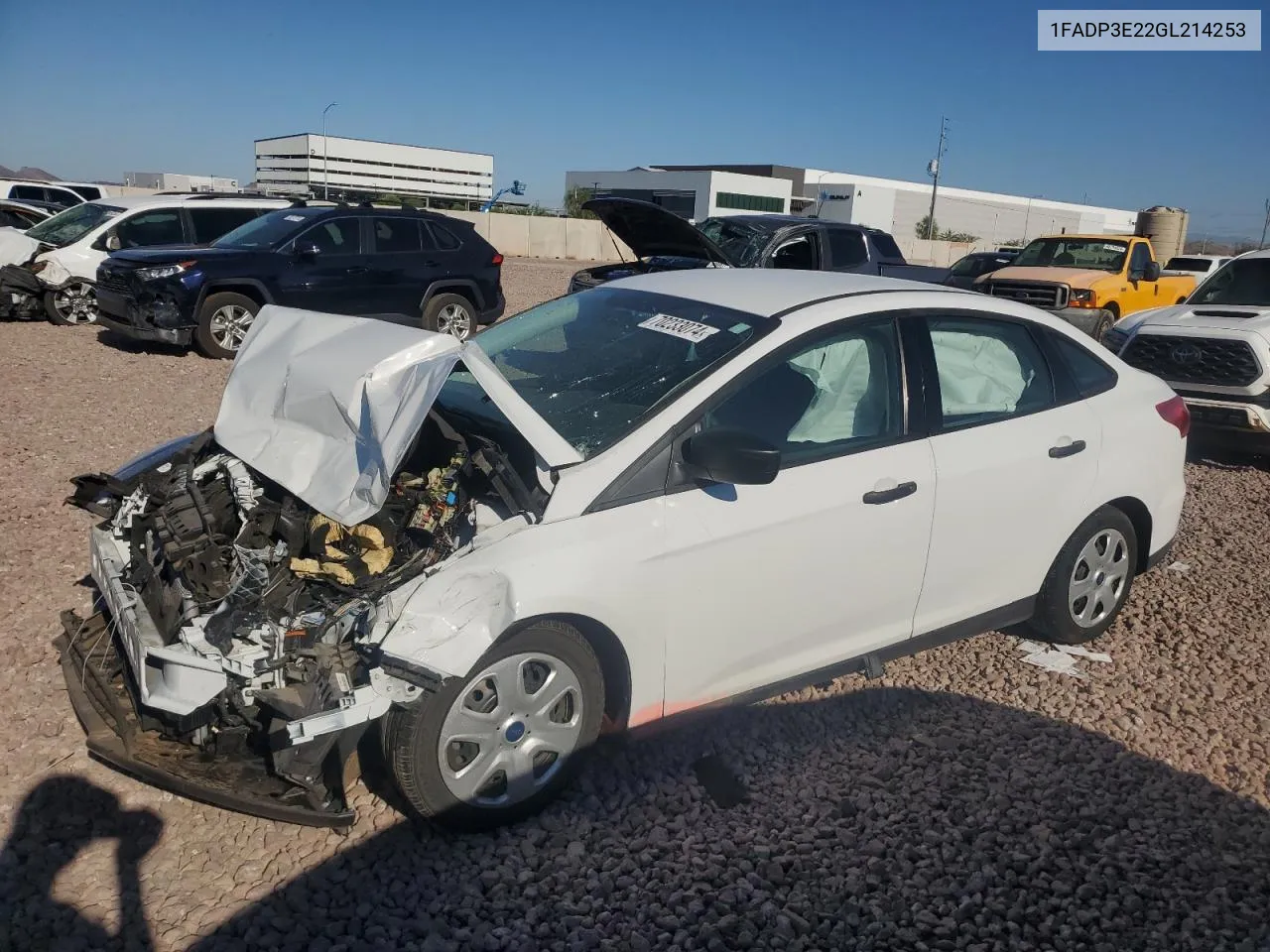 2016 Ford Focus S VIN: 1FADP3E22GL214253 Lot: 70233074