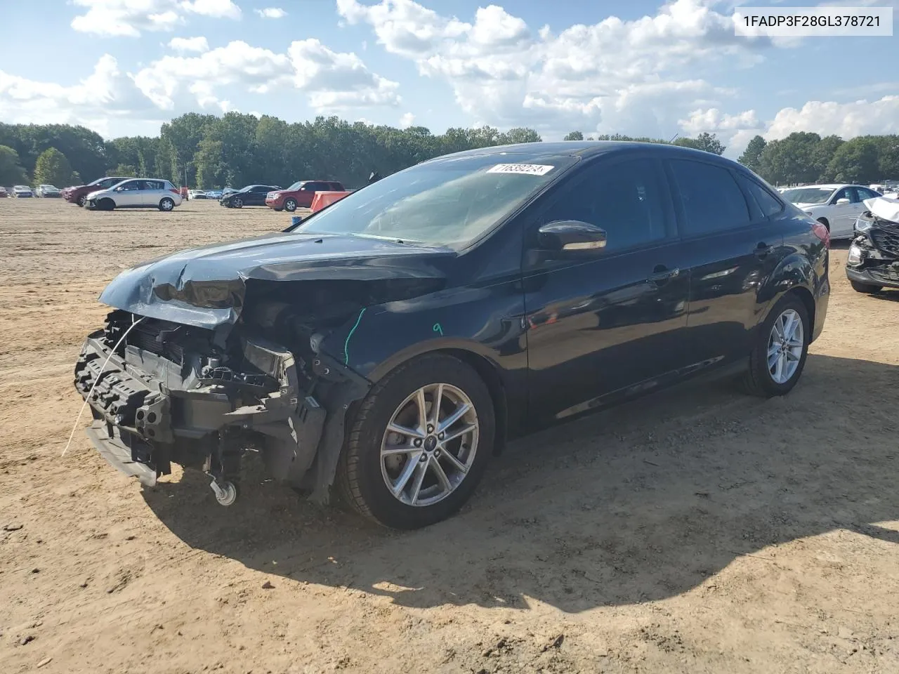 2016 Ford Focus Se VIN: 1FADP3F28GL378721 Lot: 71639224