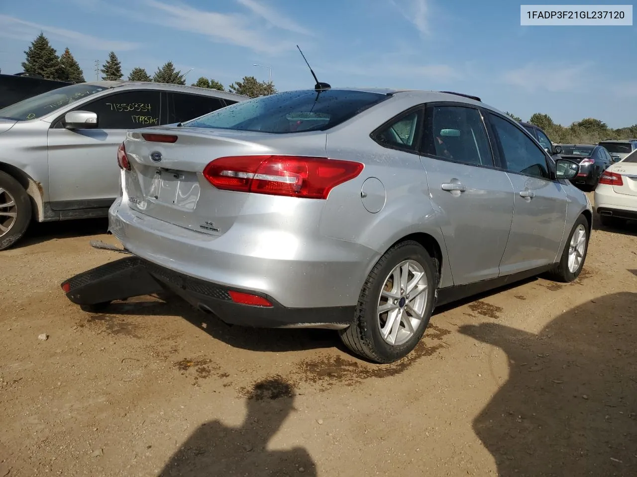 2016 Ford Focus Se VIN: 1FADP3F21GL237120 Lot: 71764144