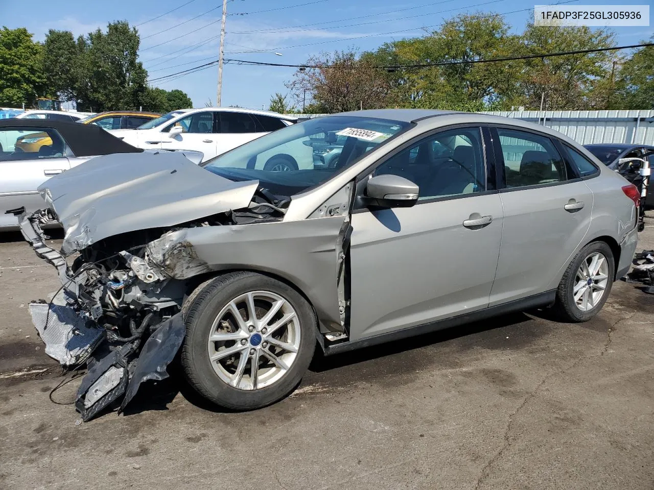 2016 Ford Focus Se VIN: 1FADP3F25GL305936 Lot: 71855894