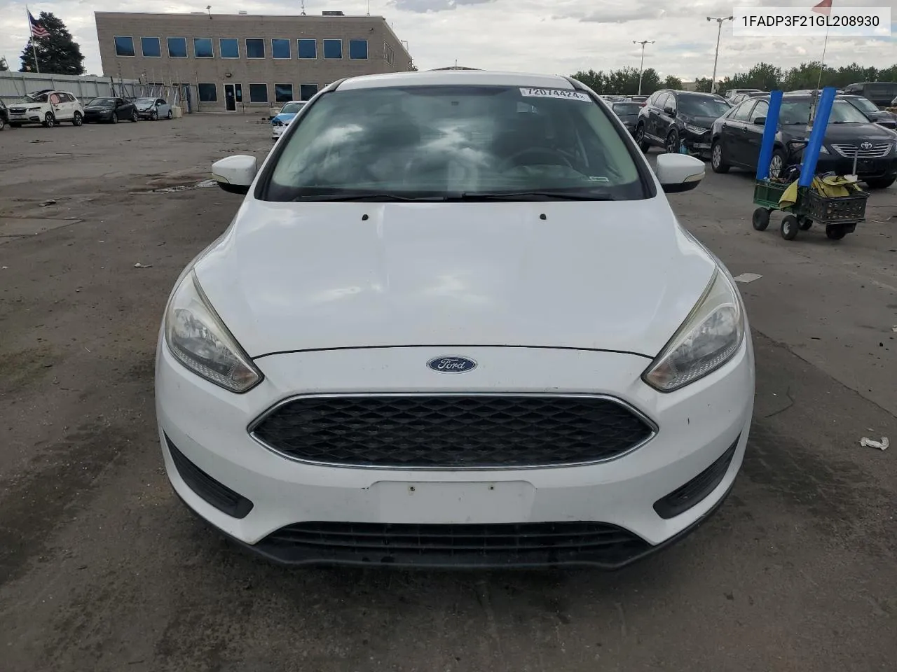 2016 Ford Focus Se VIN: 1FADP3F21GL208930 Lot: 72074424