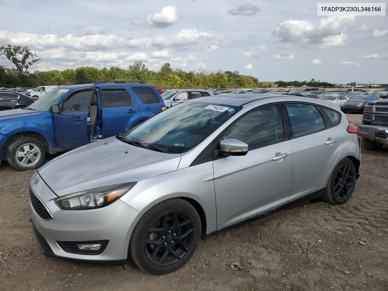 2016 Ford Focus Se VIN: 1FADP3K23GL346166 Lot: 72194004