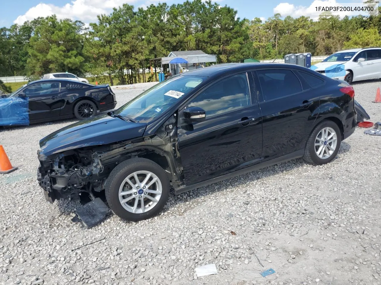 2016 Ford Focus Se VIN: 1FADP3F20GL404700 Lot: 72337194