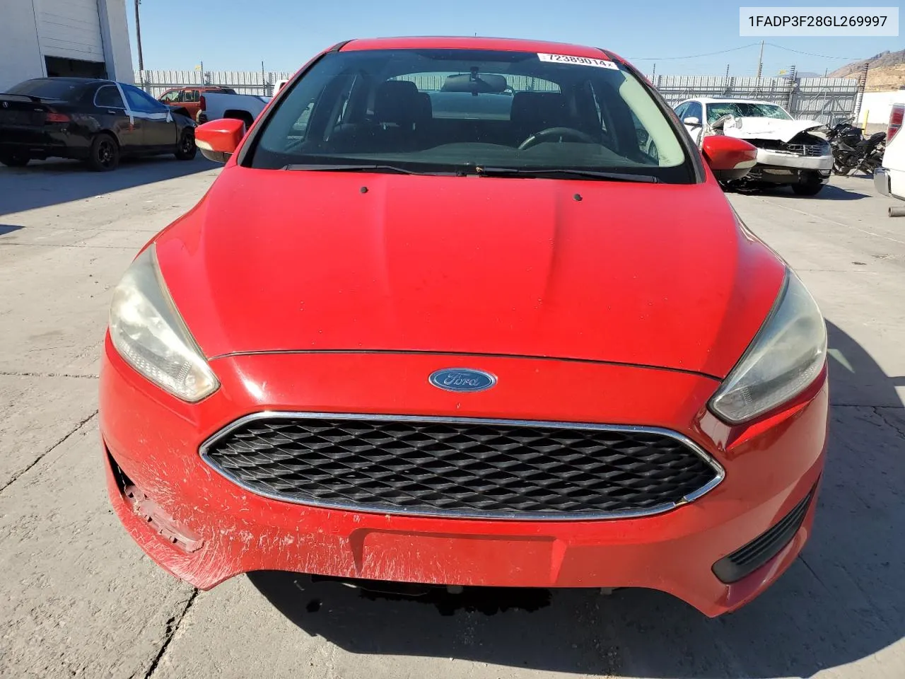 2016 Ford Focus Se VIN: 1FADP3F28GL269997 Lot: 72389014