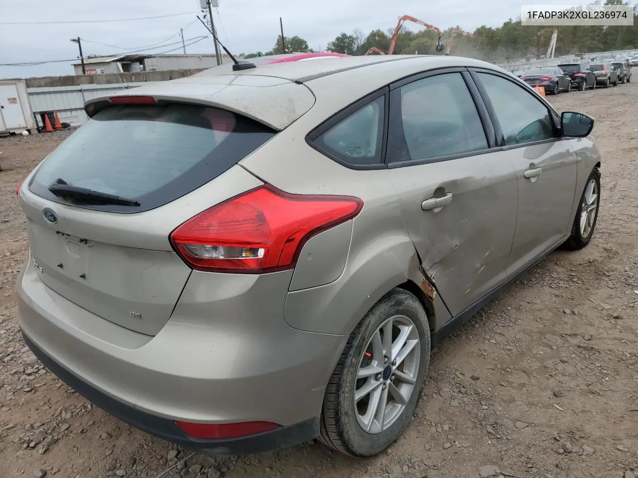 2016 Ford Focus Se VIN: 1FADP3K2XGL236974 Lot: 72893504