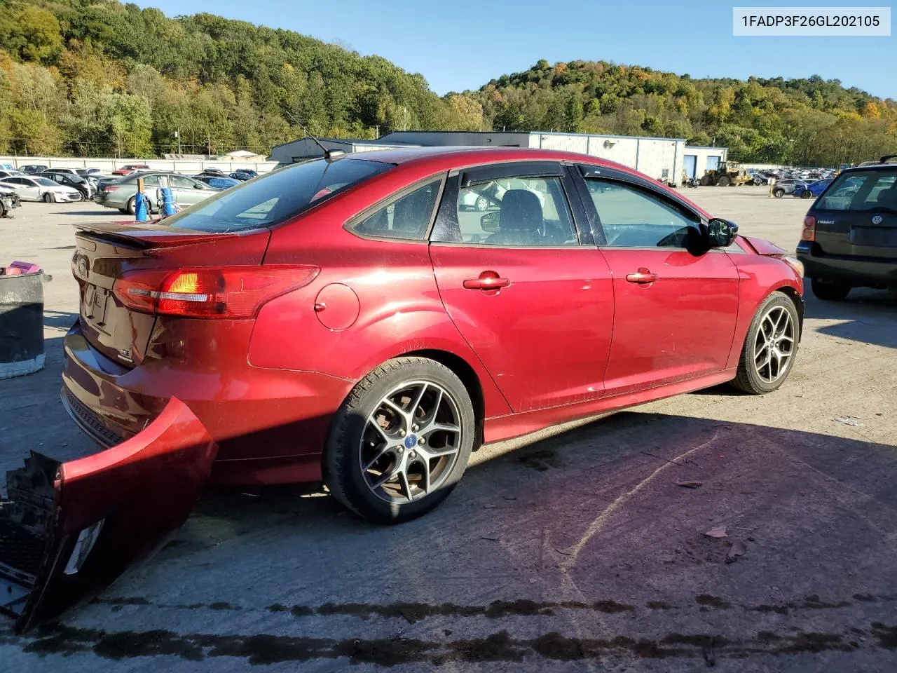 2016 Ford Focus Se VIN: 1FADP3F26GL202105 Lot: 73044914