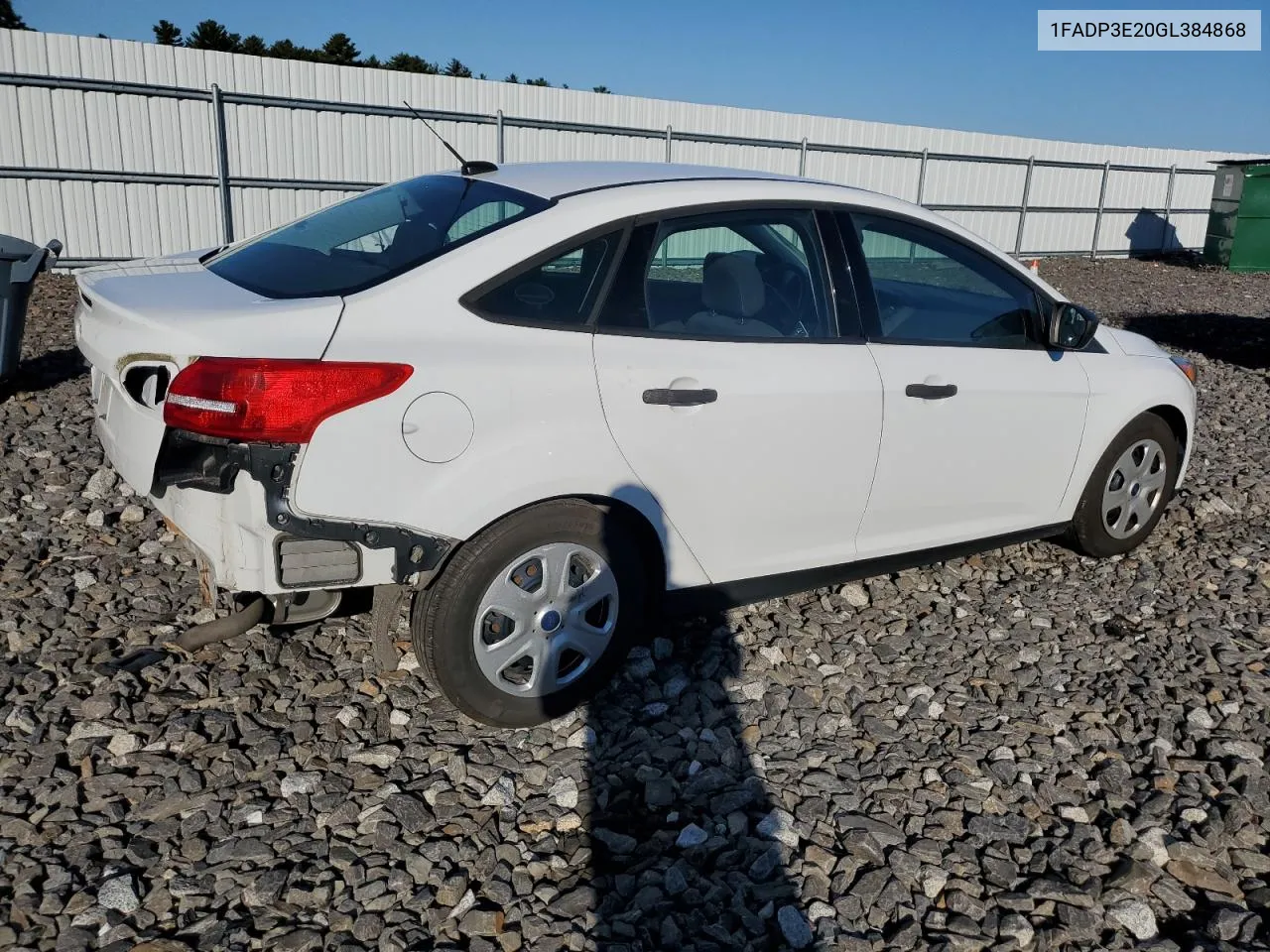 2016 Ford Focus S VIN: 1FADP3E20GL384868 Lot: 73361094