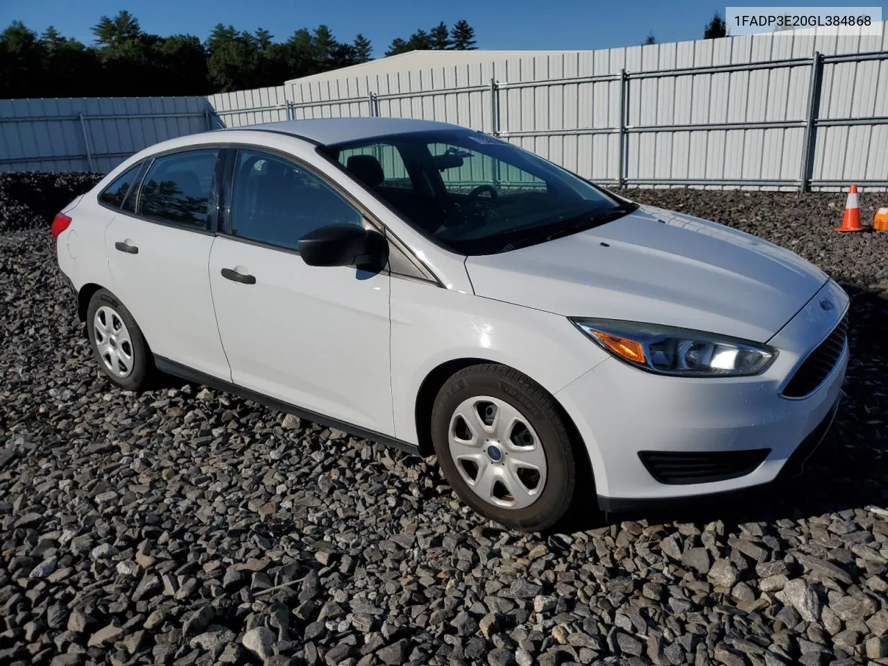 2016 Ford Focus S VIN: 1FADP3E20GL384868 Lot: 73361094