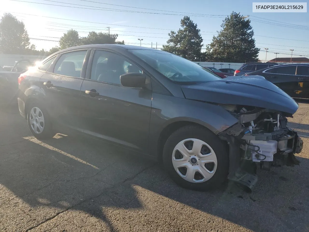 2016 Ford Focus S VIN: 1FADP3E24GL215629 Lot: 73425704