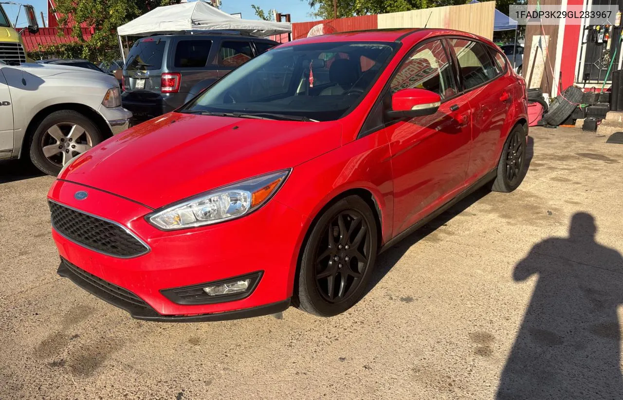 2016 Ford Focus Se VIN: 1FADP3K29GL233967 Lot: 73603864