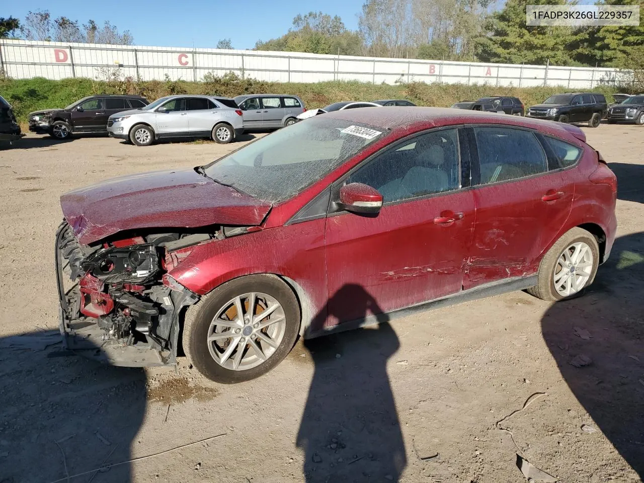 2016 Ford Focus Se VIN: 1FADP3K26GL229357 Lot: 73663044